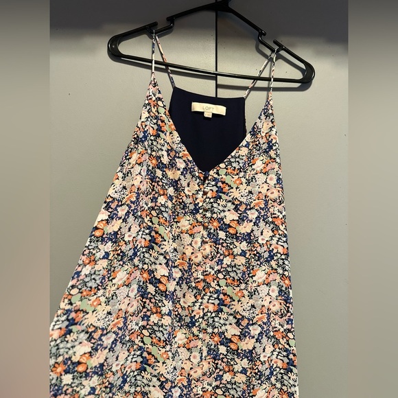 LOFT - Floral Asymmetrical Sleeveless Dress (Size L) - Picture 2 of 12